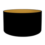 Abat-jour cylindrique en lin noir intérieur doré pour douille E27 – Ø40 cm
