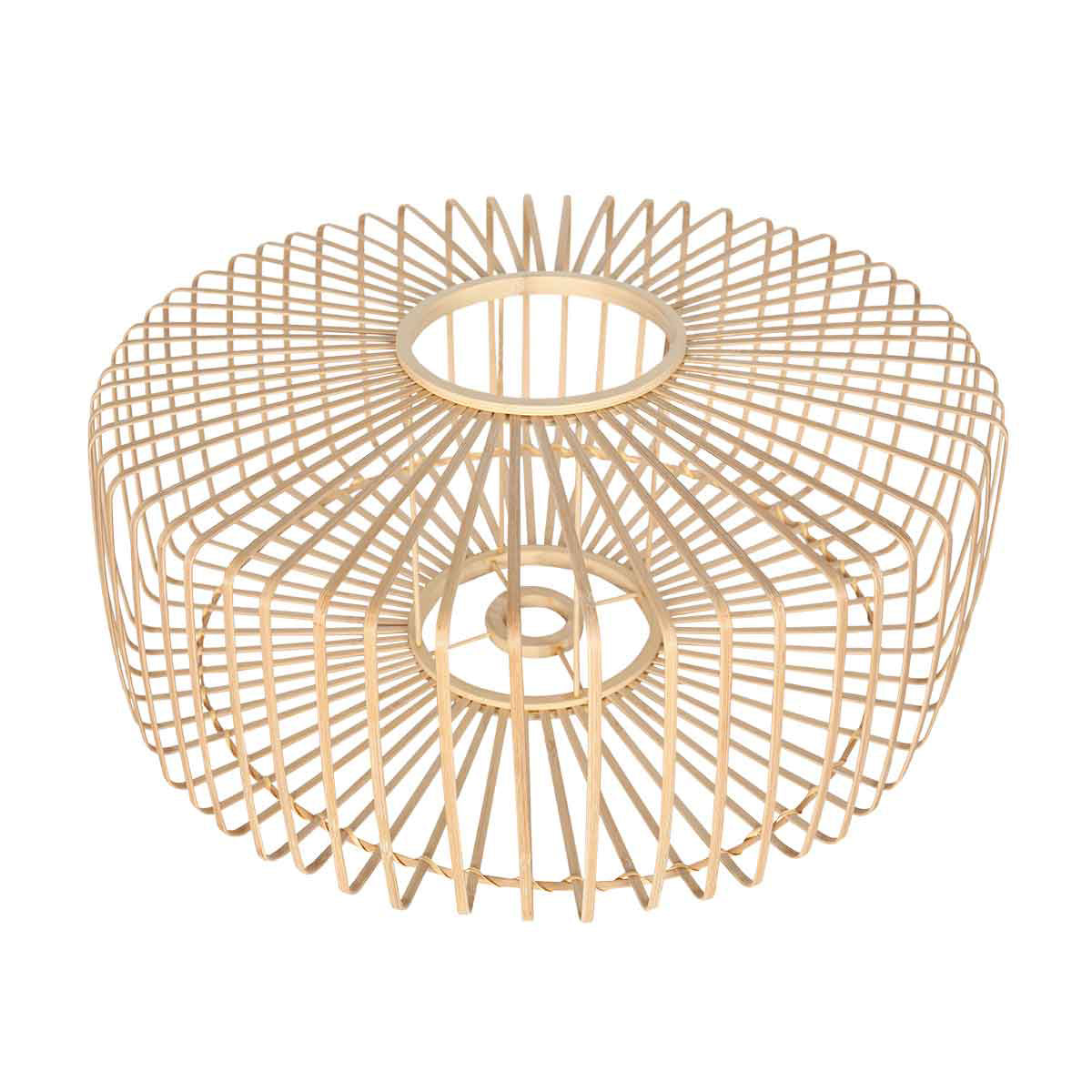 Suspension en bambou ajouré rond naturel – Ø50 cm