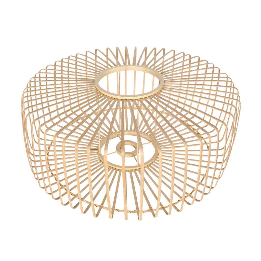 Suspension en bambou ajouré rond naturel – Ø50 cm