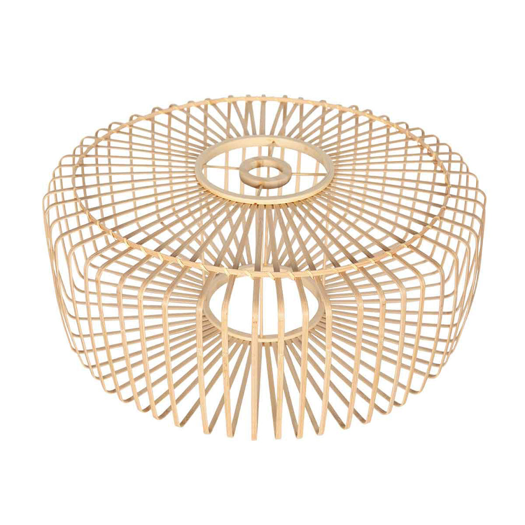 Suspension en bambou ajouré rond naturel – Ø50 cm