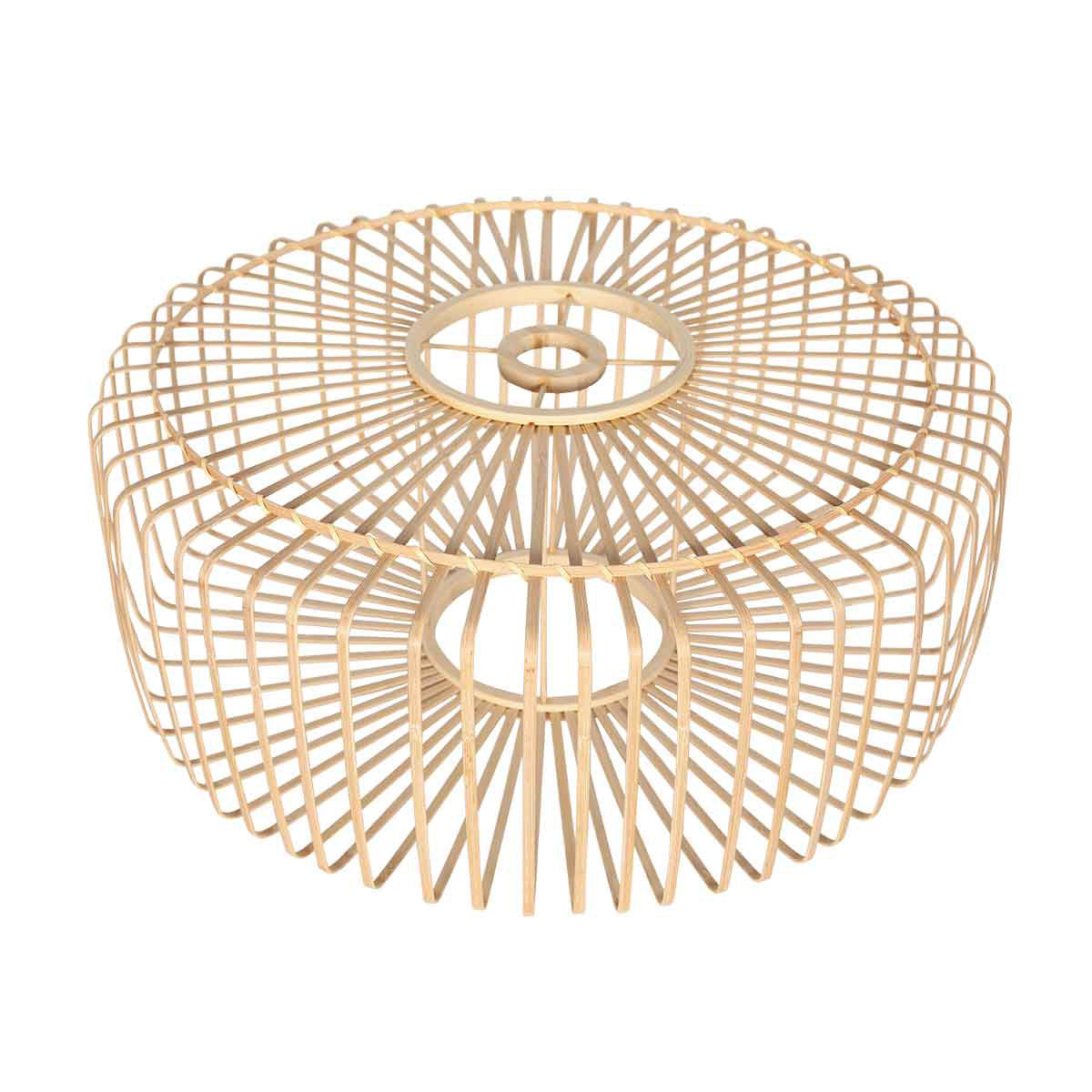 Suspension en bambou ajouré rond naturel – Ø50 cm
