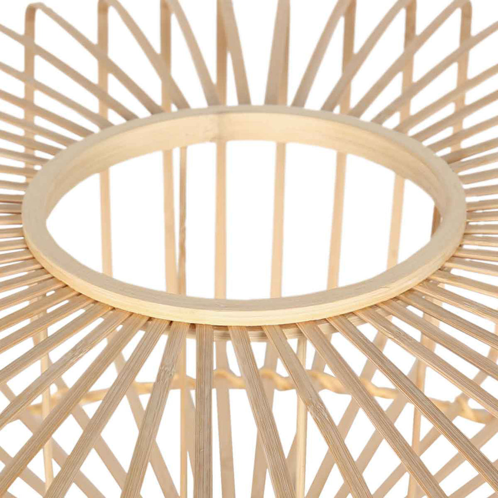 Suspension en bambou ajouré rond naturel – Ø50 cm