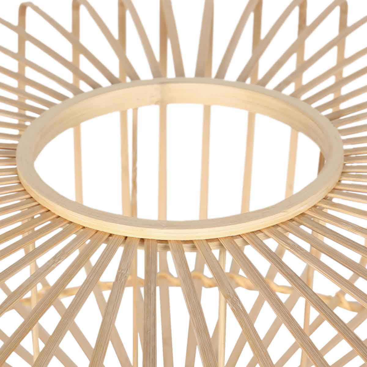 Suspension en bambou ajouré rond naturel – Ø50 cm