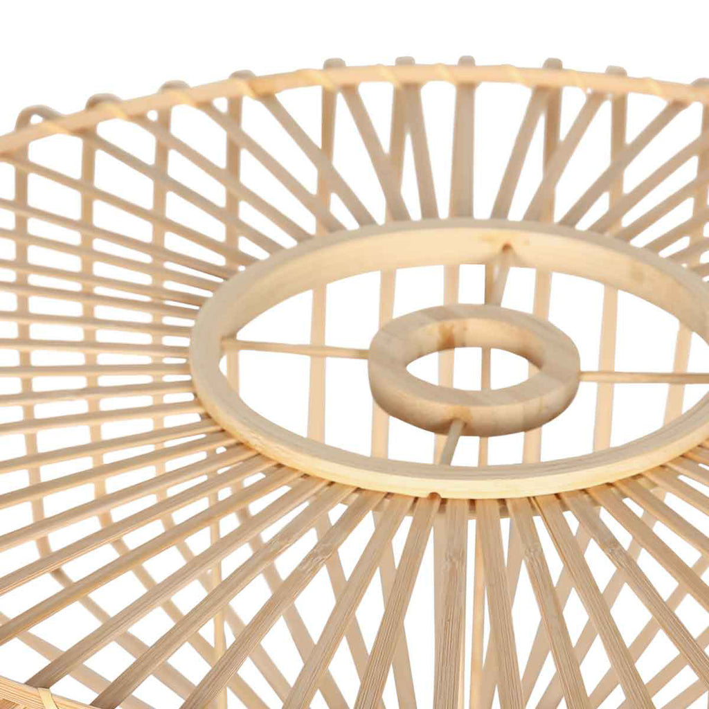 Suspension en bambou ajouré rond naturel – Ø50 cm