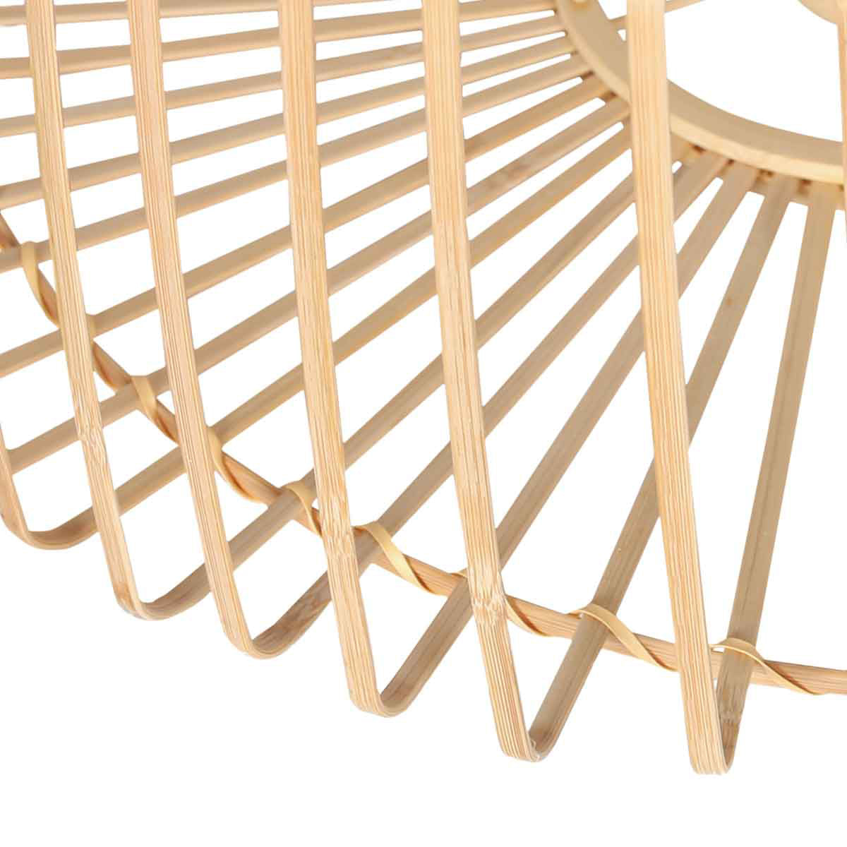 Suspension en bambou ajouré rond naturel – Ø50 cm