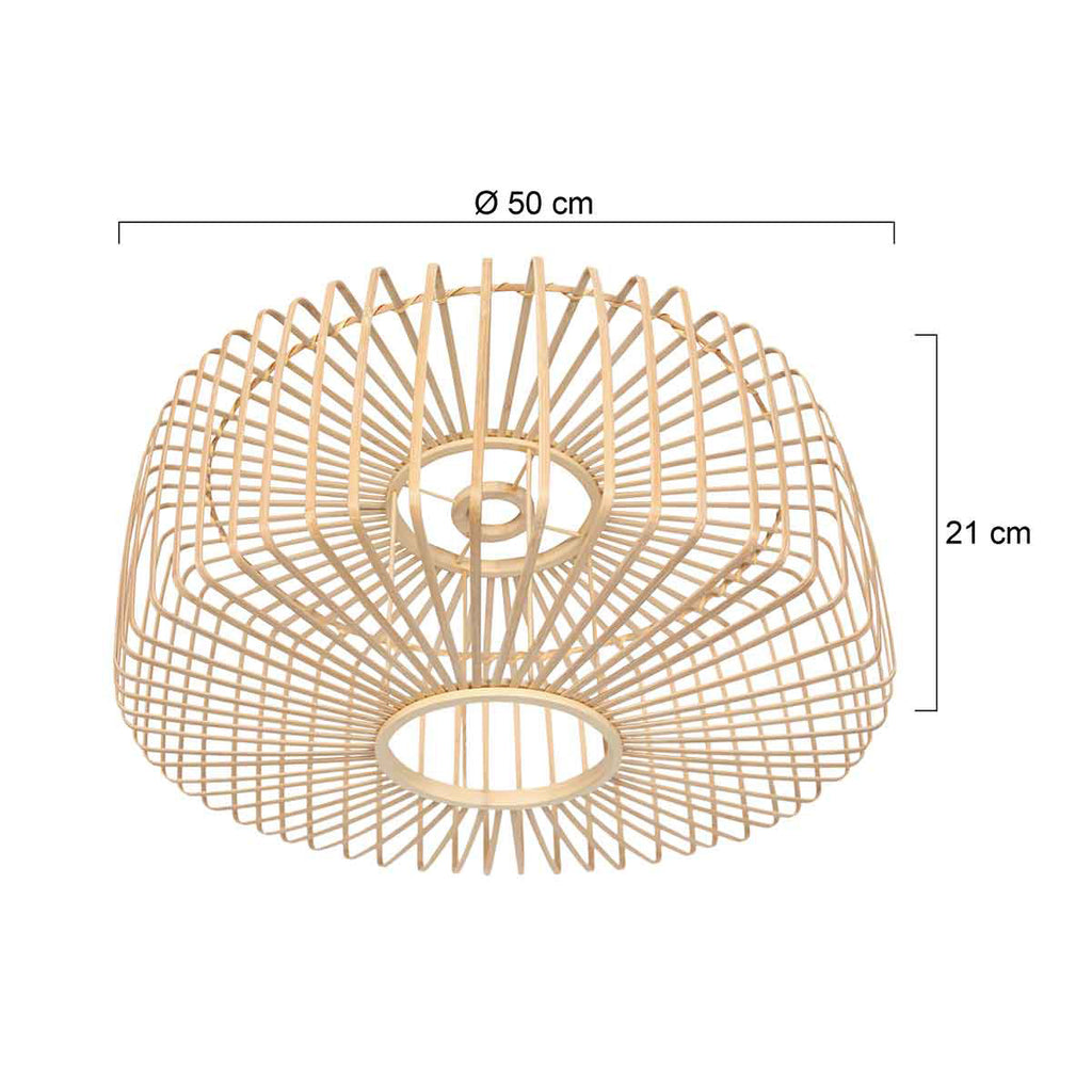 Suspension en bambou ajouré rond naturel – Ø50 cm