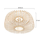Suspension en bambou ajouré rond naturel – Ø50 cm