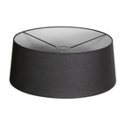 Abat-jour en lin noir intérieur blanc pour suspension ou lampadaire – Ø48 cm