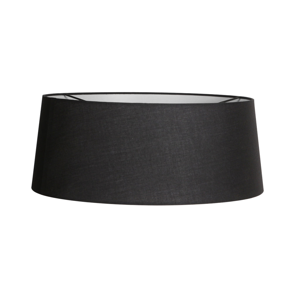 Abat-jour en lin noir intérieur blanc pour suspension ou lampadaire – Ø48 cm