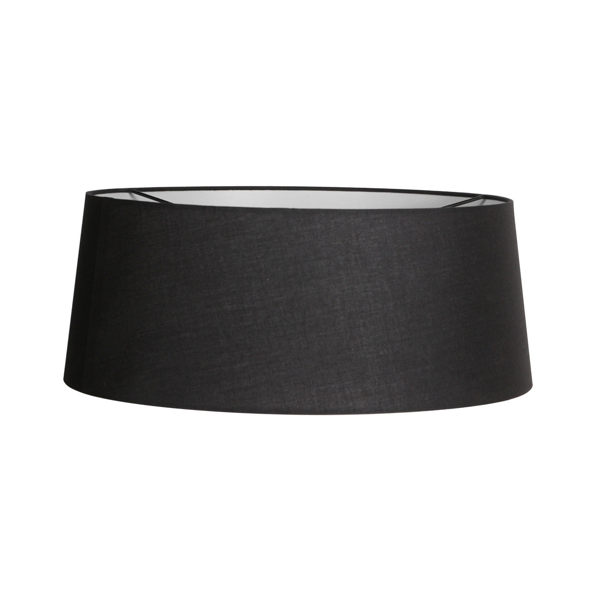 Abat-jour en lin noir intérieur blanc pour suspension ou lampadaire – Ø48 cm