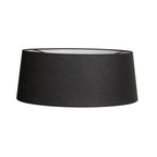 Abat-jour en lin noir intérieur blanc pour suspension ou lampadaire – Ø48 cm