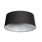 Abat-jour en lin noir intérieur blanc pour suspension ou lampadaire – Ø48 cm