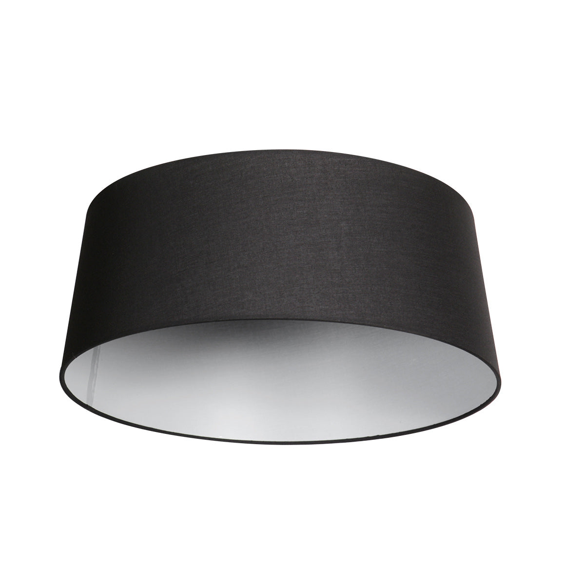 Abat-jour en lin noir intérieur blanc pour suspension ou lampadaire – Ø48 cm