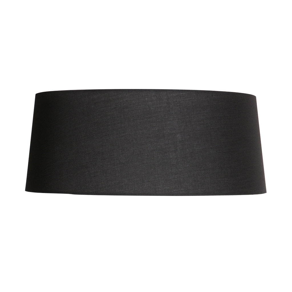 Abat-jour en lin noir intérieur blanc pour suspension ou lampadaire – Ø48 cm