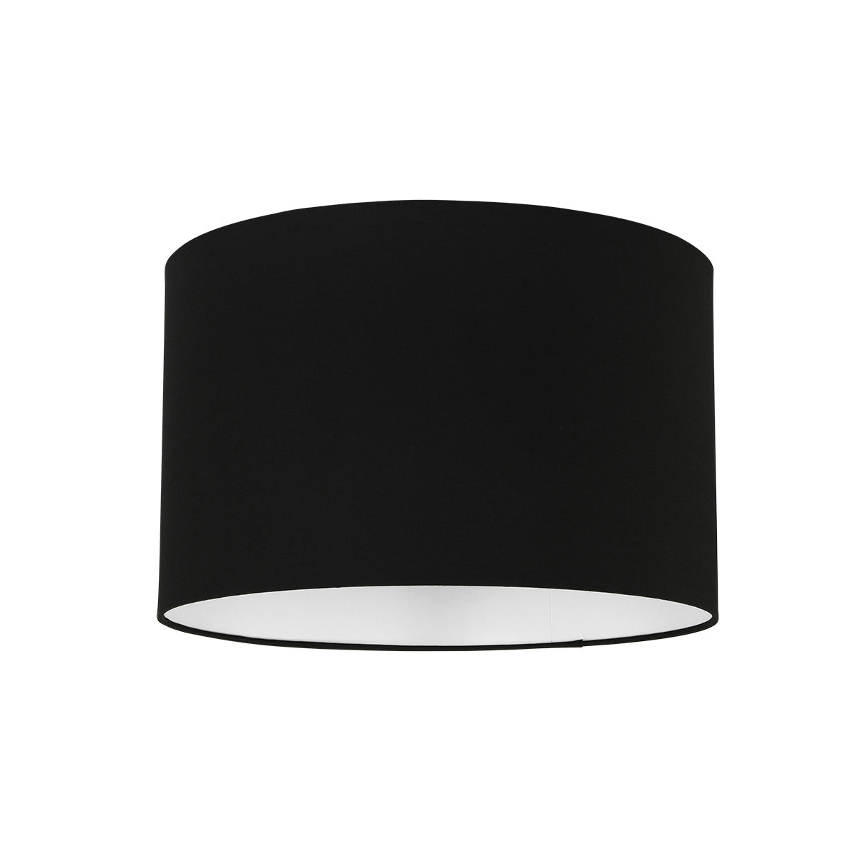 Abat-jour cylindrique en lin noir intérieur blanc – Ø40 cm