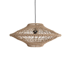 Suspension en corde naturelle ajourée forme soucoupe – Ø60 cm
