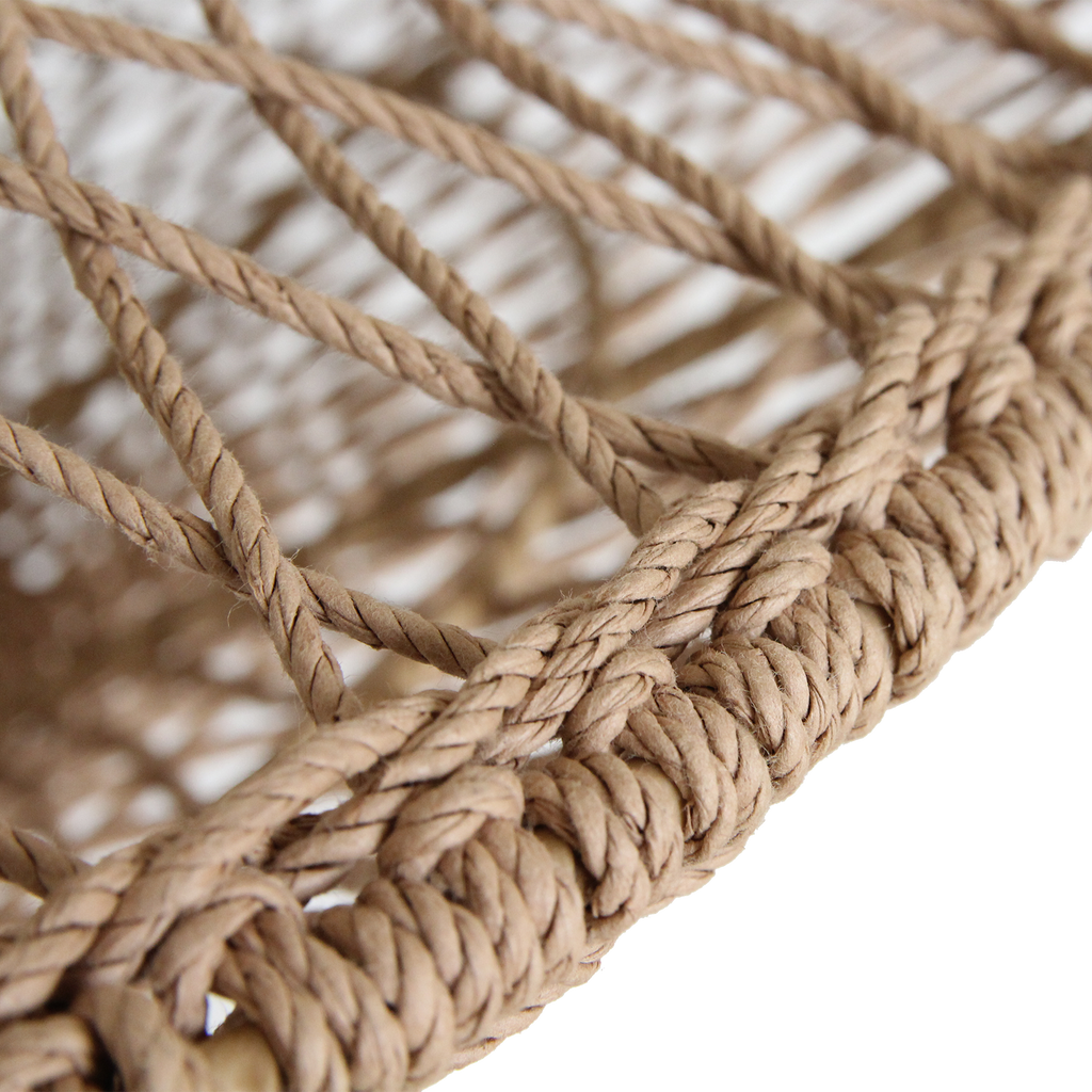 Suspension en corde naturelle ajourée forme soucoupe – Ø60 cm