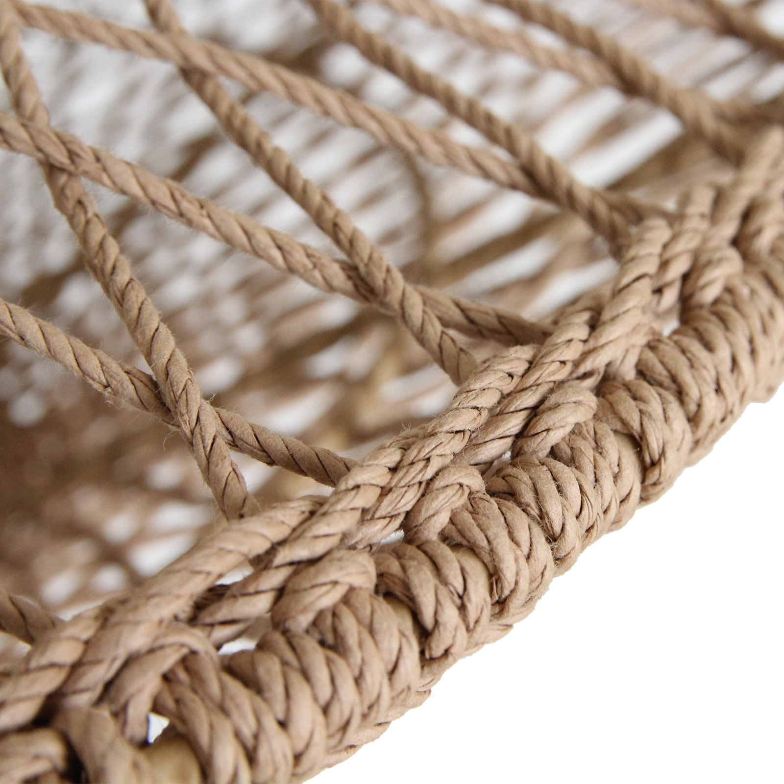 Suspension en corde naturelle ajourée forme soucoupe – Ø60 cm