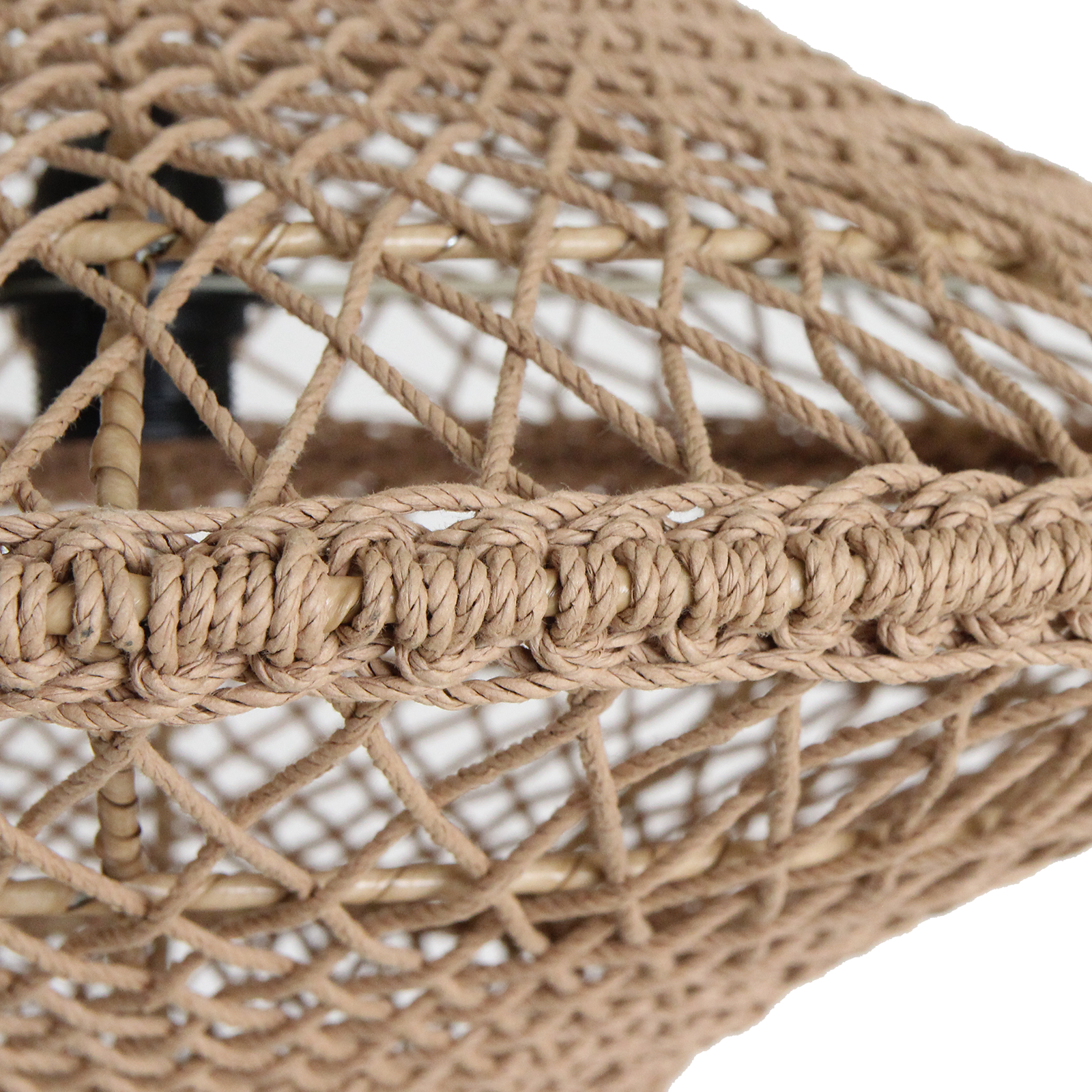 Suspension en corde naturelle ajourée forme soucoupe – Ø60 cm