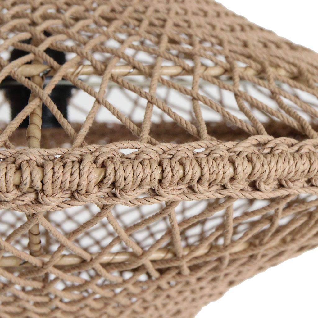 Suspension en corde naturelle ajourée forme soucoupe – Ø60 cm