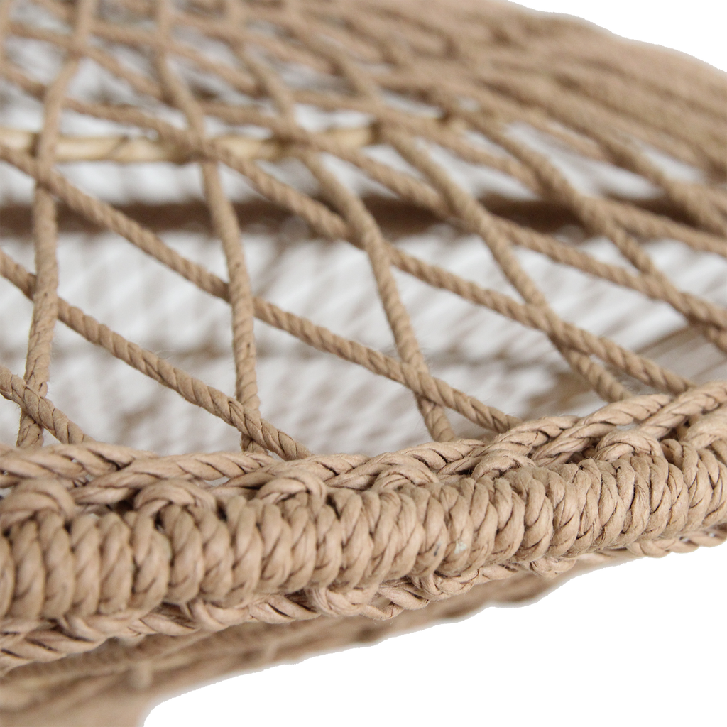 Suspension en corde tressée naturelle forme soucoupe ajourée – Ø80 cm