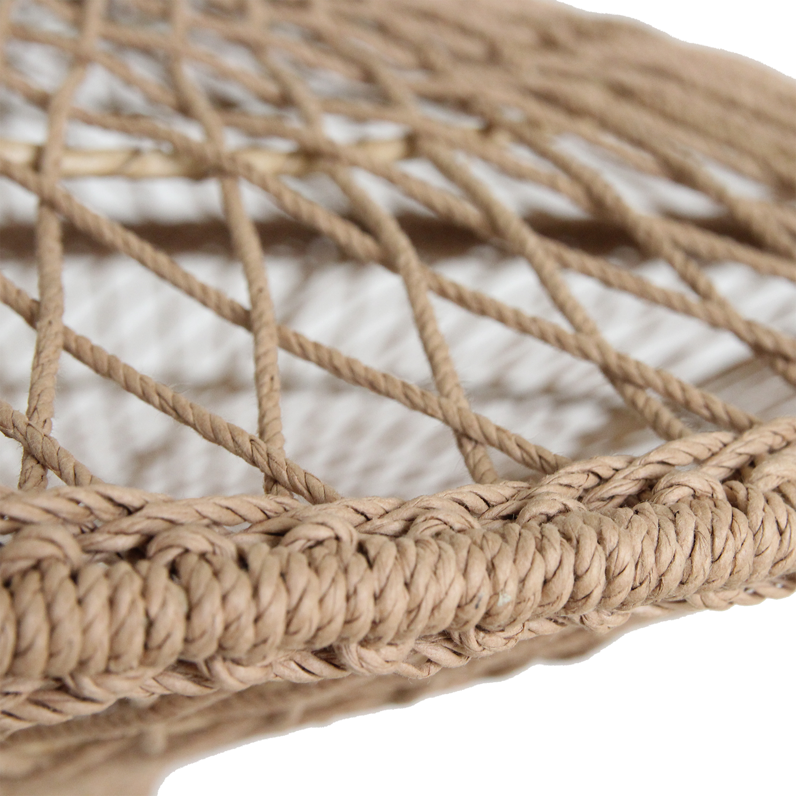 Suspension en corde tressée naturelle forme soucoupe ajourée – Ø80 cm