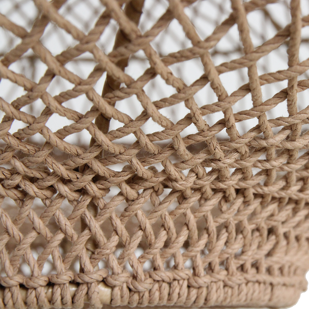 Suspension en corde tressée naturelle forme soucoupe ajourée – Ø80 cm