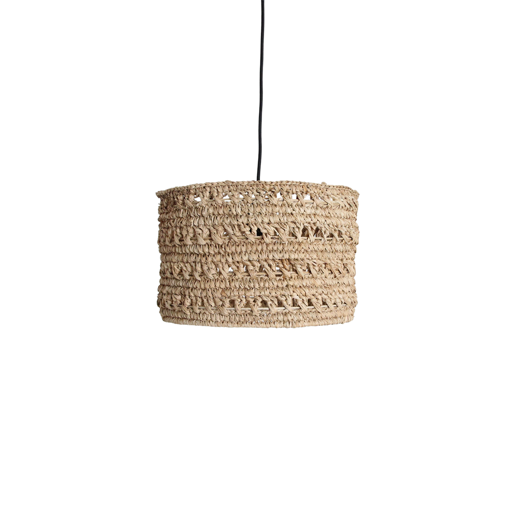 Suspension en jonc de mer tressé naturel cylindrique – Ø30 cm