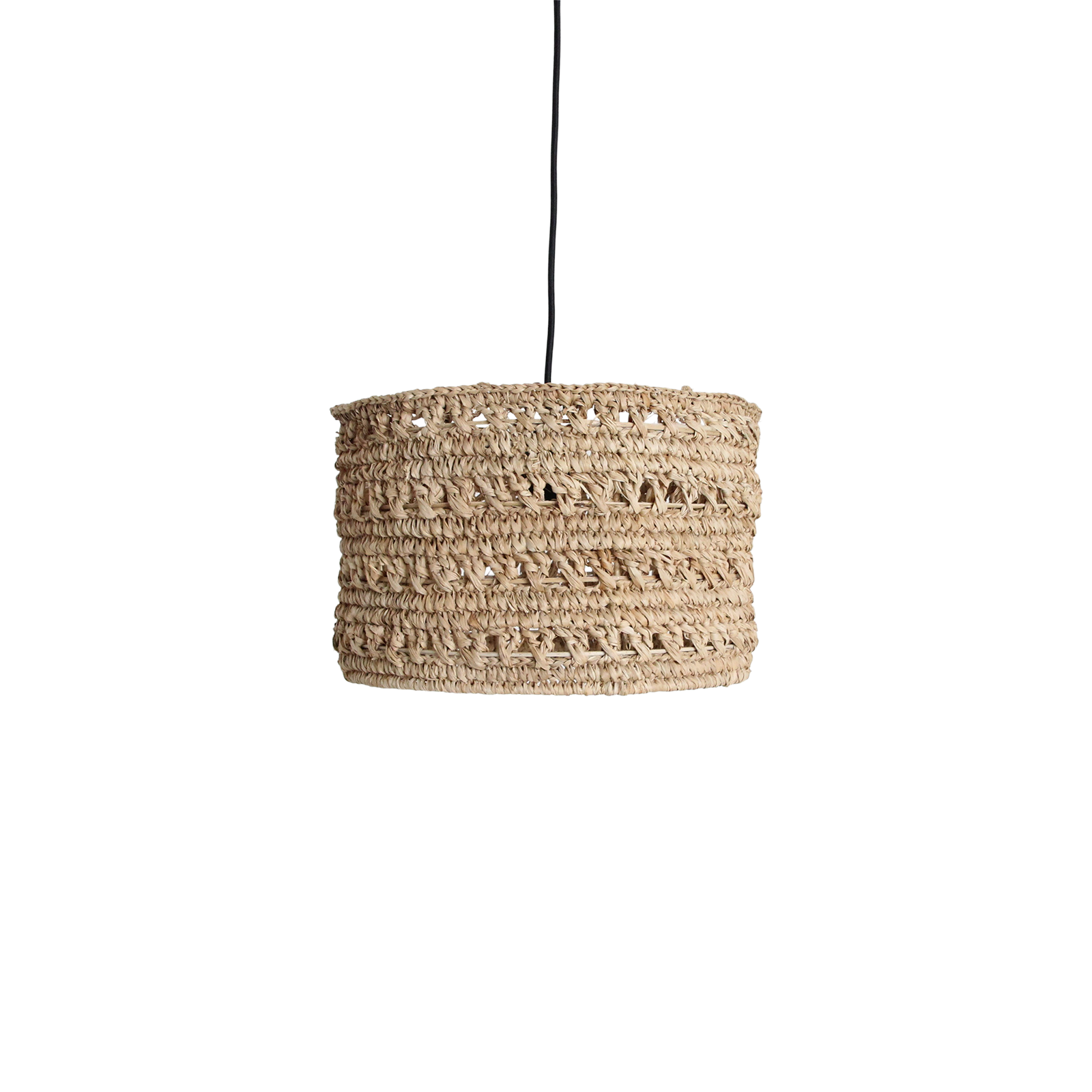 Suspension en jonc de mer tressé naturel cylindrique – Ø30 cm