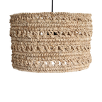 Suspension en jonc de mer tressé naturel cylindrique – Ø30 cm