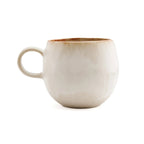 Mug en grès blanc cassé finition mate effet nuagé avec anse épaisse