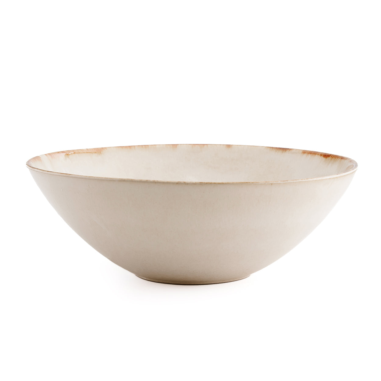 Bol de service en céramique blanche bord doré – Ø32 cm