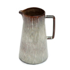 Pichet en céramique texturée gris brun à anse – Set de 2