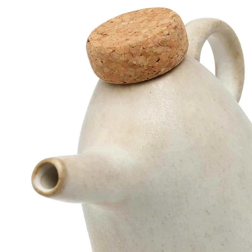 Bouteille en céramique blanche pour huile d'olive 19 cm