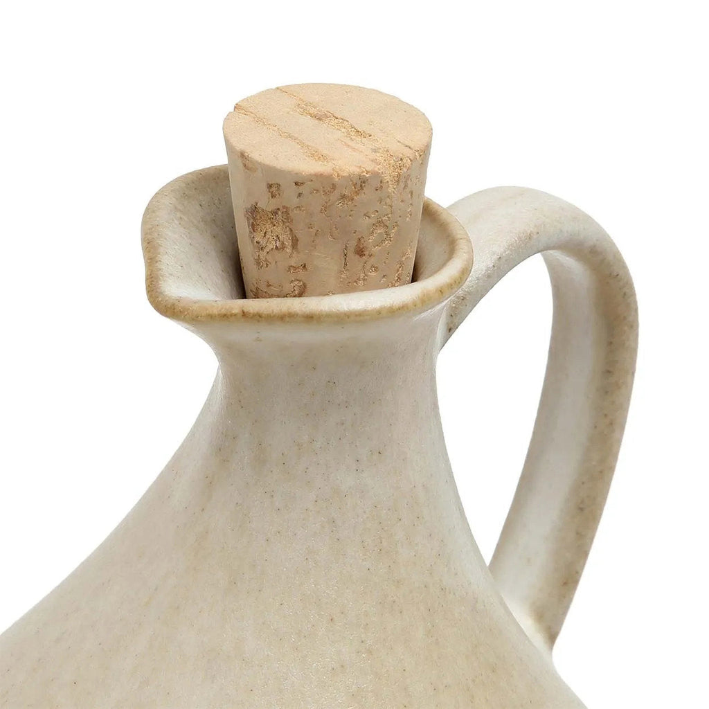 Bouteille en céramique blanche pour huile d’olive 16 cm