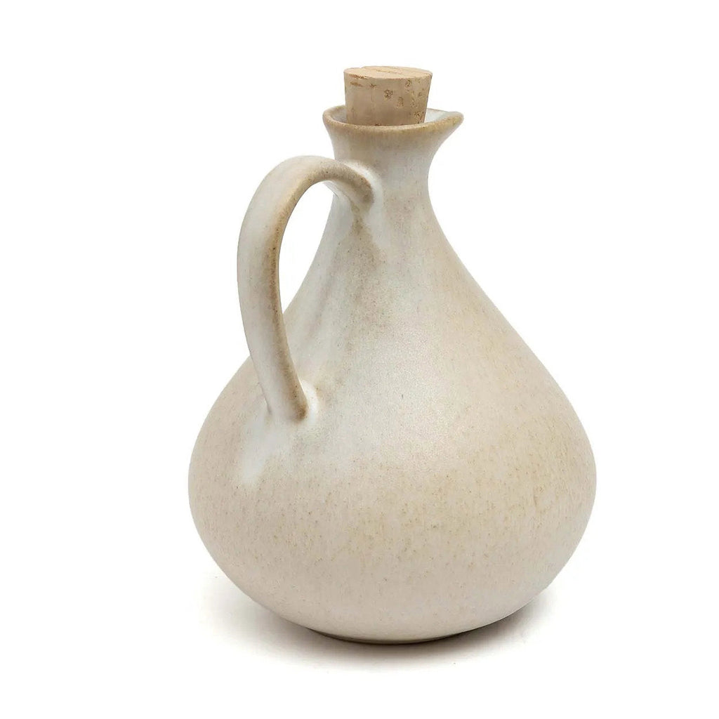 Bouteille en céramique blanche pour huile d’olive 16 cm