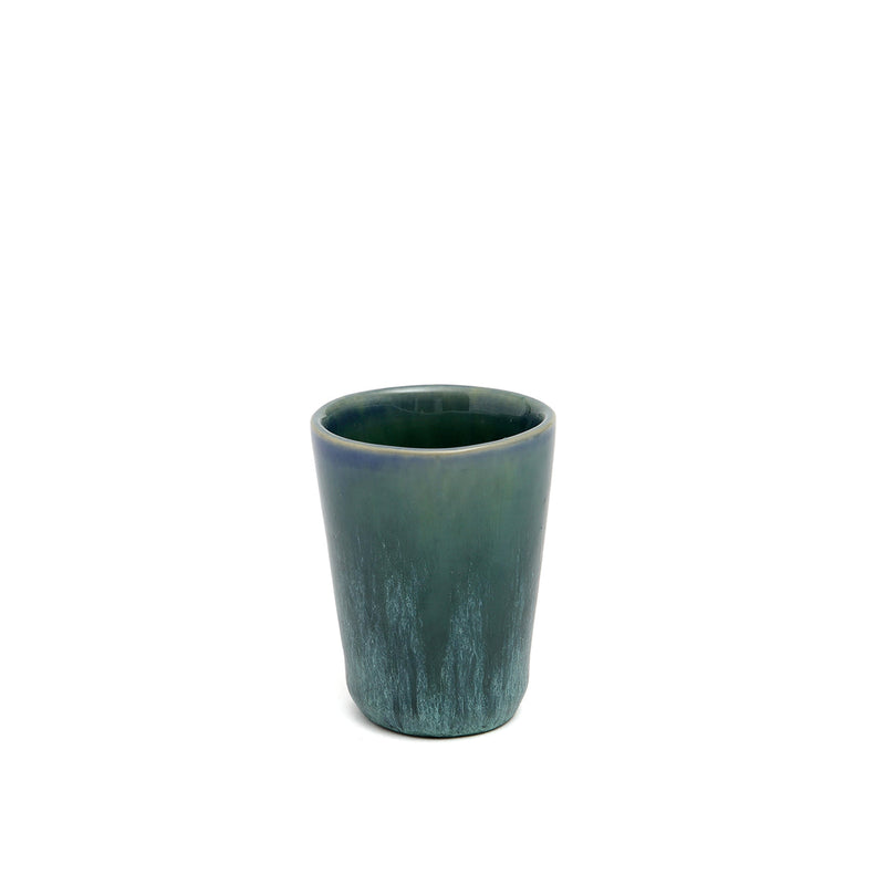 Tasse expresso en grès émaillé bleu aqua fait main