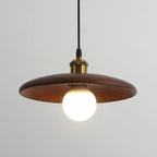 Suspension disque en bois clair et laiton