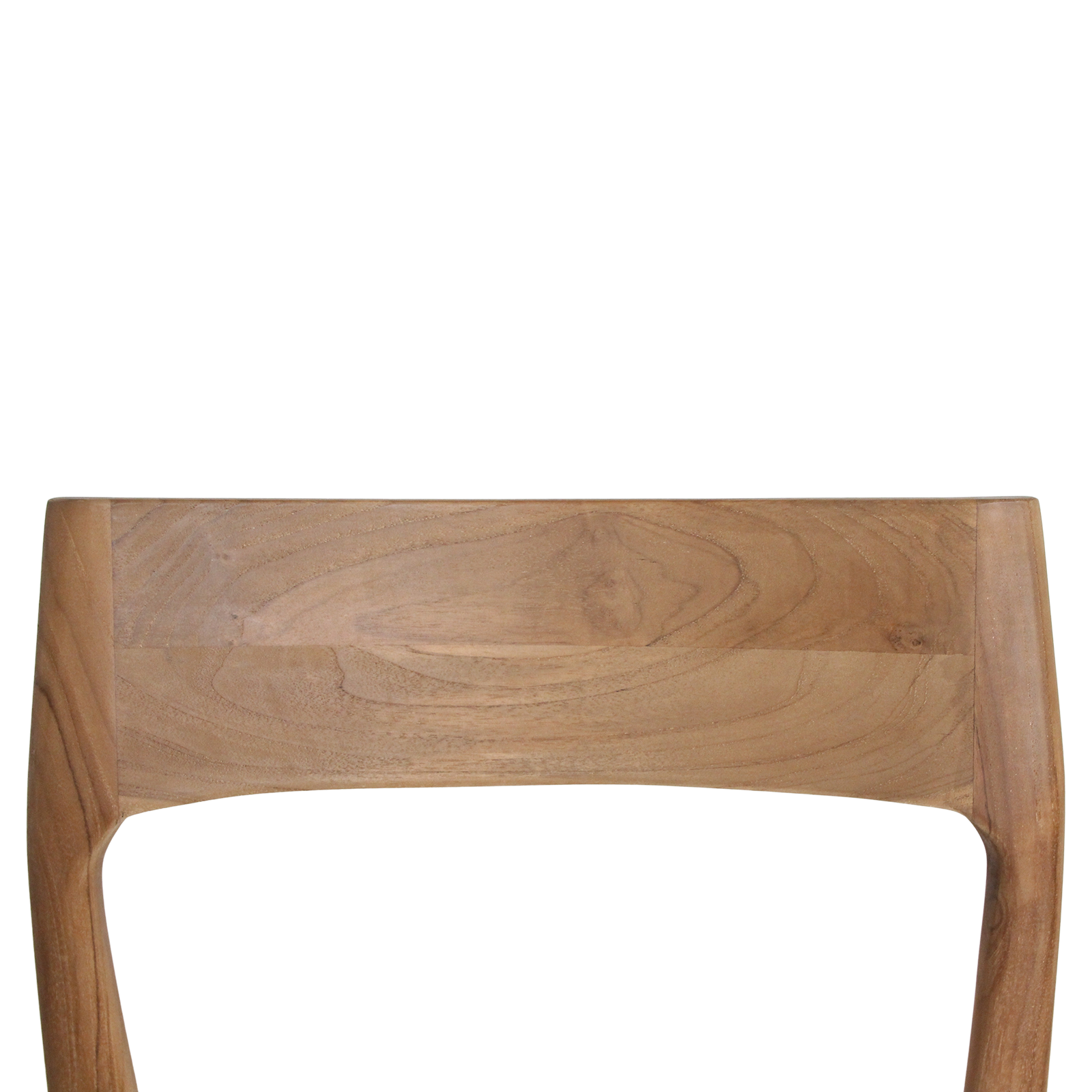 Chaise de salle à manger en bois de teck et tissu beige ajourée