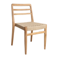 Chaise de jardin teck naturel et corde tressée - Lot de 2