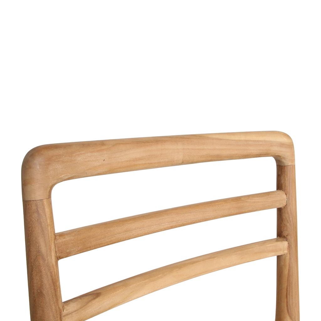 Chaise de jardin teck naturel et corde tressée - Lot de 2
