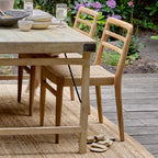 Chaise de jardin teck naturel et corde tressée - Lot de 2