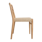 Chaise de jardin teck naturel et corde tressée - Lot de 2