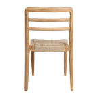 Chaise de jardin teck naturel et corde tressée - Lot de 2