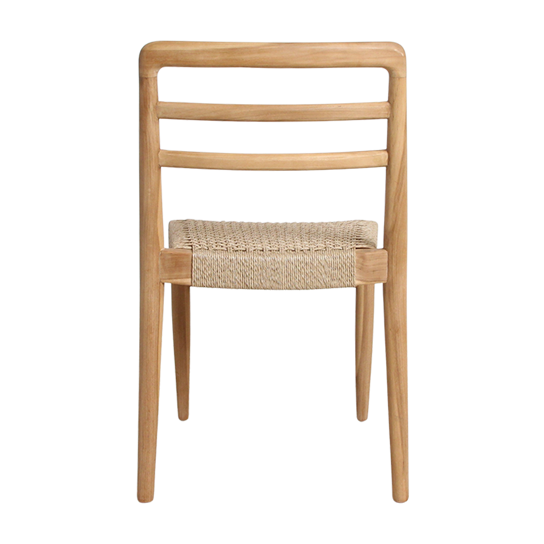 Chaise de jardin teck naturel et corde tressée - Lot de 2