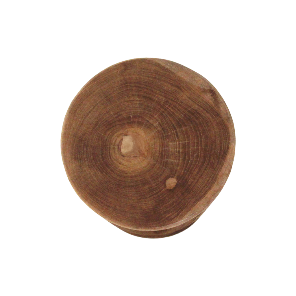 Table d’appoint en teck massif forme sablier finition naturelle – H45 cm