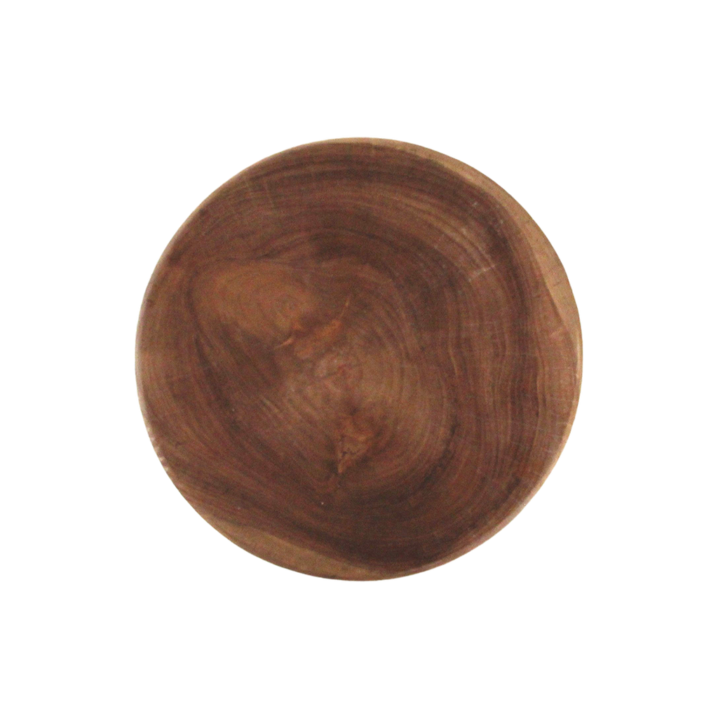 Tabouret en teck massif naturel forme totem pour bar ou salon – H65 cm