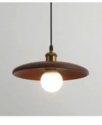 Suspension disque en bois clair et laiton