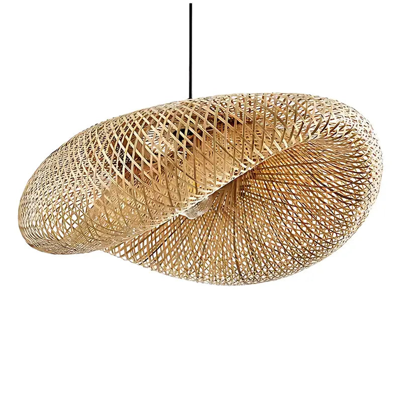 Suspension bambou design fond blanc