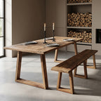 Table à manger en teck recyclé FSC rustique – 200x90 cm